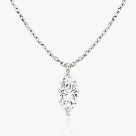 1.0 CT Marquise Cut Lab Grown Diamond Solitaire Necklace.