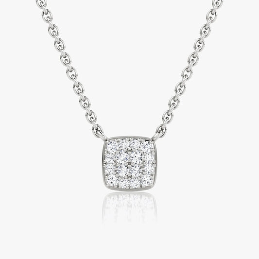 Dainty 0.10 TCW Round Lab Grown Diamond Solitaire Necklace.