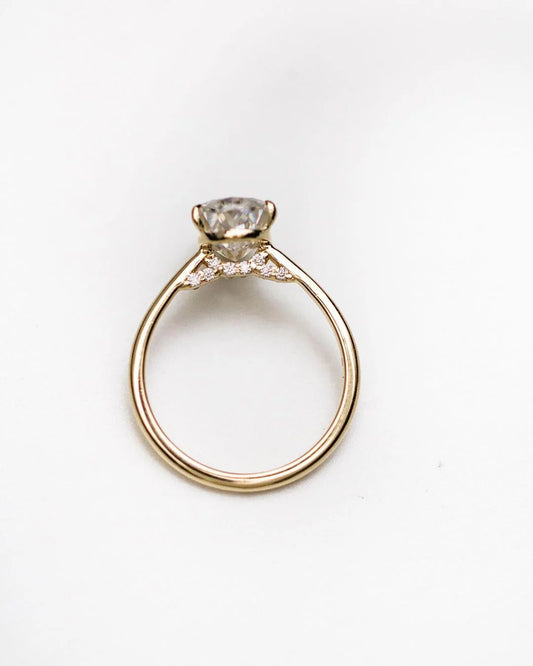 2.35 CT Pear Solitaire Moissanite Engagement Ring in Gold