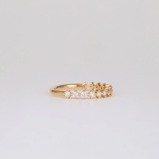 0.38 TCW Round Lab-Grown Diamond Half Eternity Wedding Band – Timeless Bridal Ring.