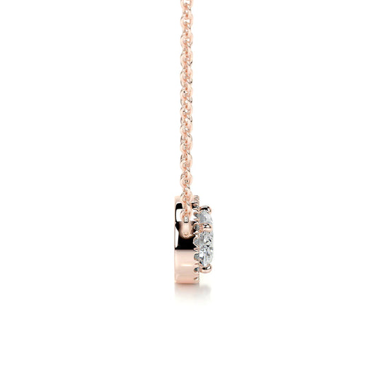 1.0 CT Oval Halo Lab Grown Diamond Necklace.