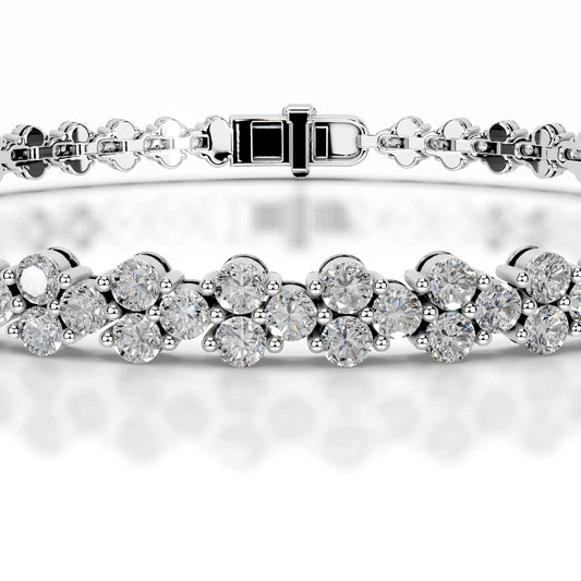 7.5 TCW Round Lab Grown Diamond Tennis Bracelet.