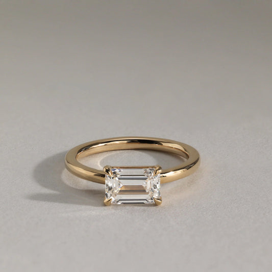 2 CT Emerald Solitaire Lab Grown Diamond Engagement Ring.