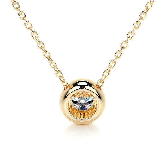 1.0 CT Round Bezel Style Lab Grown Diamond Necklace.
