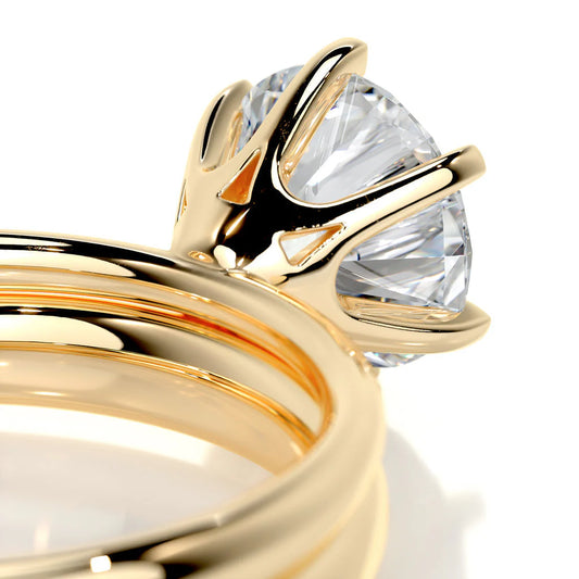1.50 CT Round Solitaire Lab-Grown Diamond Bridal Ring Set in Gold – Timeless Love Edition