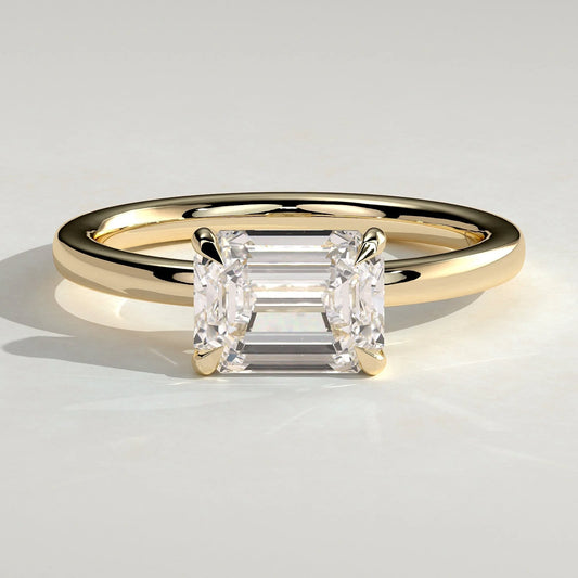 2 CT Emerald Solitaire Lab Grown Diamond Engagement Ring.