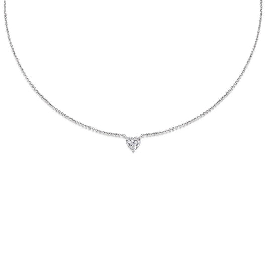0.7 CT Heart Solitaire Lab Grown Diamond Necklace.