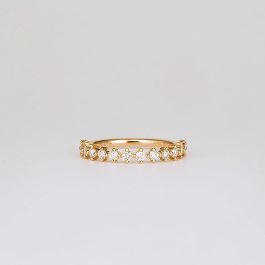 0.38 TCW Round Lab-Grown Diamond Half Eternity Wedding Band – Timeless Bridal Ring.