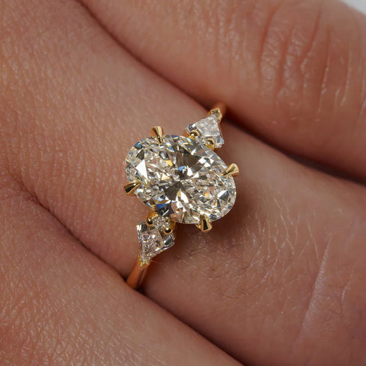 2.02 CT Oval Three Stone Lab-Grown Diamond Engagement Ring