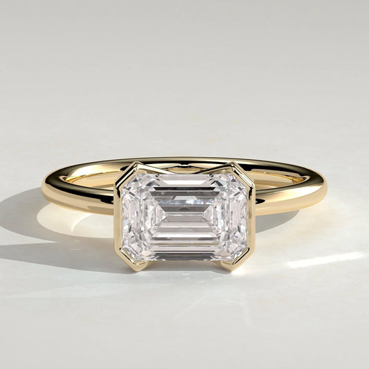 2 CT Emerald Solitaire Lab Grown Diamond Engagement Ring.