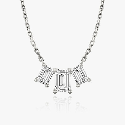 Elegant 2.0 CT Emerald Shape Lab Grown Diamond Solitaire Necklace.