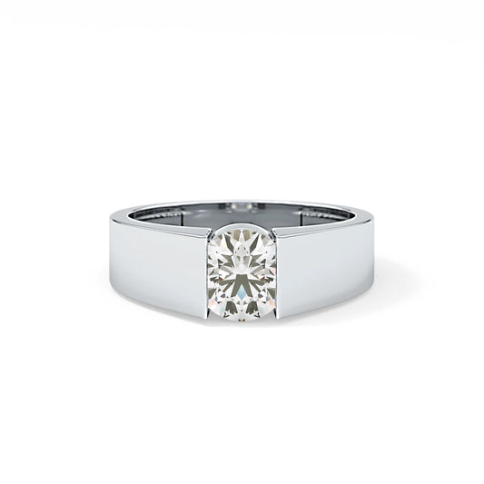1.11 CT Round Lab-Grown Diamond Tension Wedding Band – Modern Floating Elegance