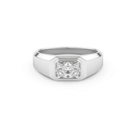 0.50 CT Oval Solitaire Lab-Grown Diamond Wedding Band – Elegant Minimal Brilliance