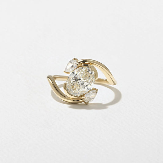 1.55 CT Oval Three Stone Lab Grown Diamond Engagement Ring.