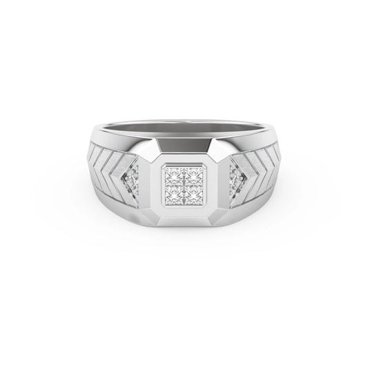 0.381 CT Round & Princess Lab Grown Diamond Patterned Wedding Band.