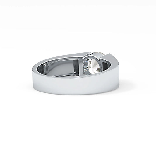 1.11 CT Round Lab-Grown Diamond Tension Wedding Band – Modern Floating Elegance