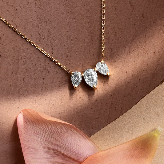 Elegant 1.0 CT Pear Shape Lab Grown Diamond Solitaire Necklace.