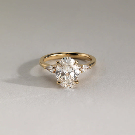 2 CT Oval Cluster Lab Grown Diamond Engagement Ring.