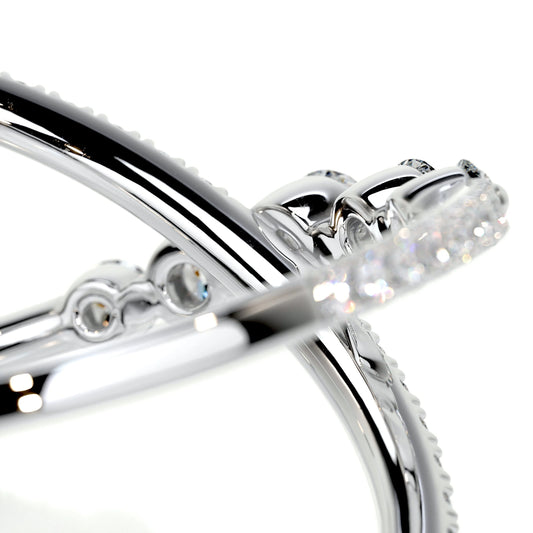 0.42 CT Round Criss Cross Lab-Grown Diamond Wedding Band – Elegant Twist Design