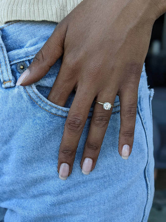1.15 CT Round Cut Lab-Grown Diamond Engagement Ring – Hidden Halo Setting, Maximum Sparkle.