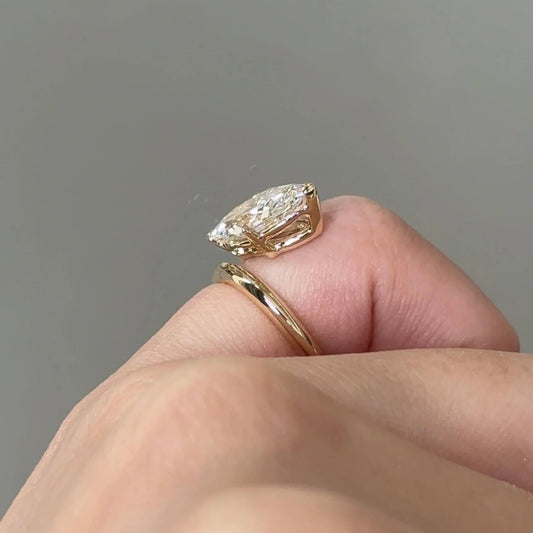 2.02 CT Marquise Solitaire Wrap Styled Lab Grown Diamond Engagement Ring.
