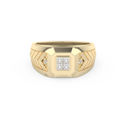 0.381 CT Round & Princess Lab Grown Diamond Patterned Wedding Band.
