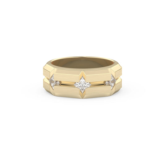 0.71 TCW Princess Lab Grown Diamond Three Stones Wedding Band.